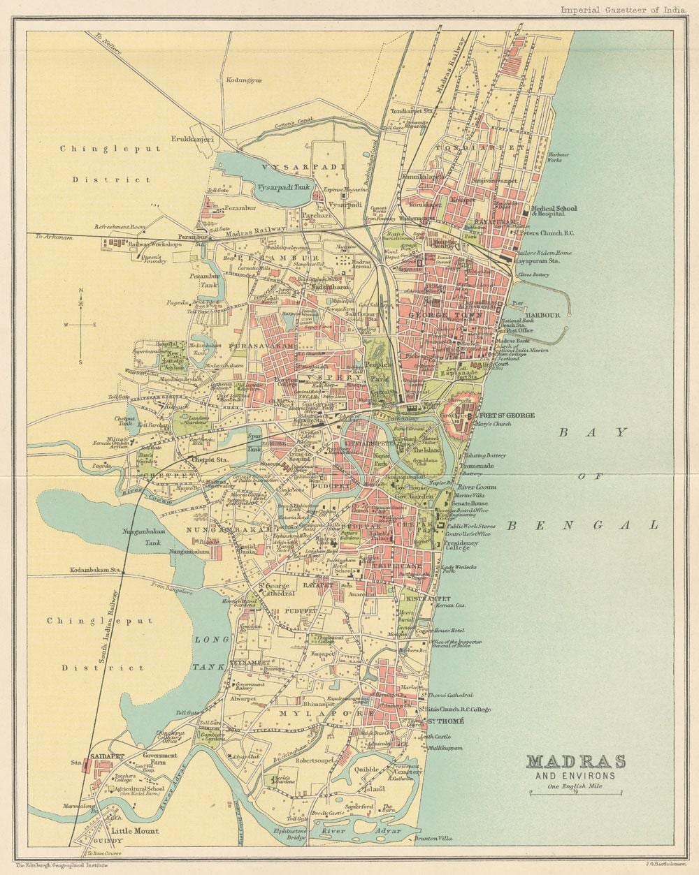 오래 된 마드라스 map