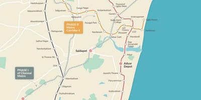 Metro rail 첸나이 경로를 지도 2 단계